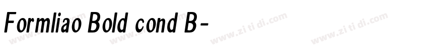 Formliao Bold cond B字体转换